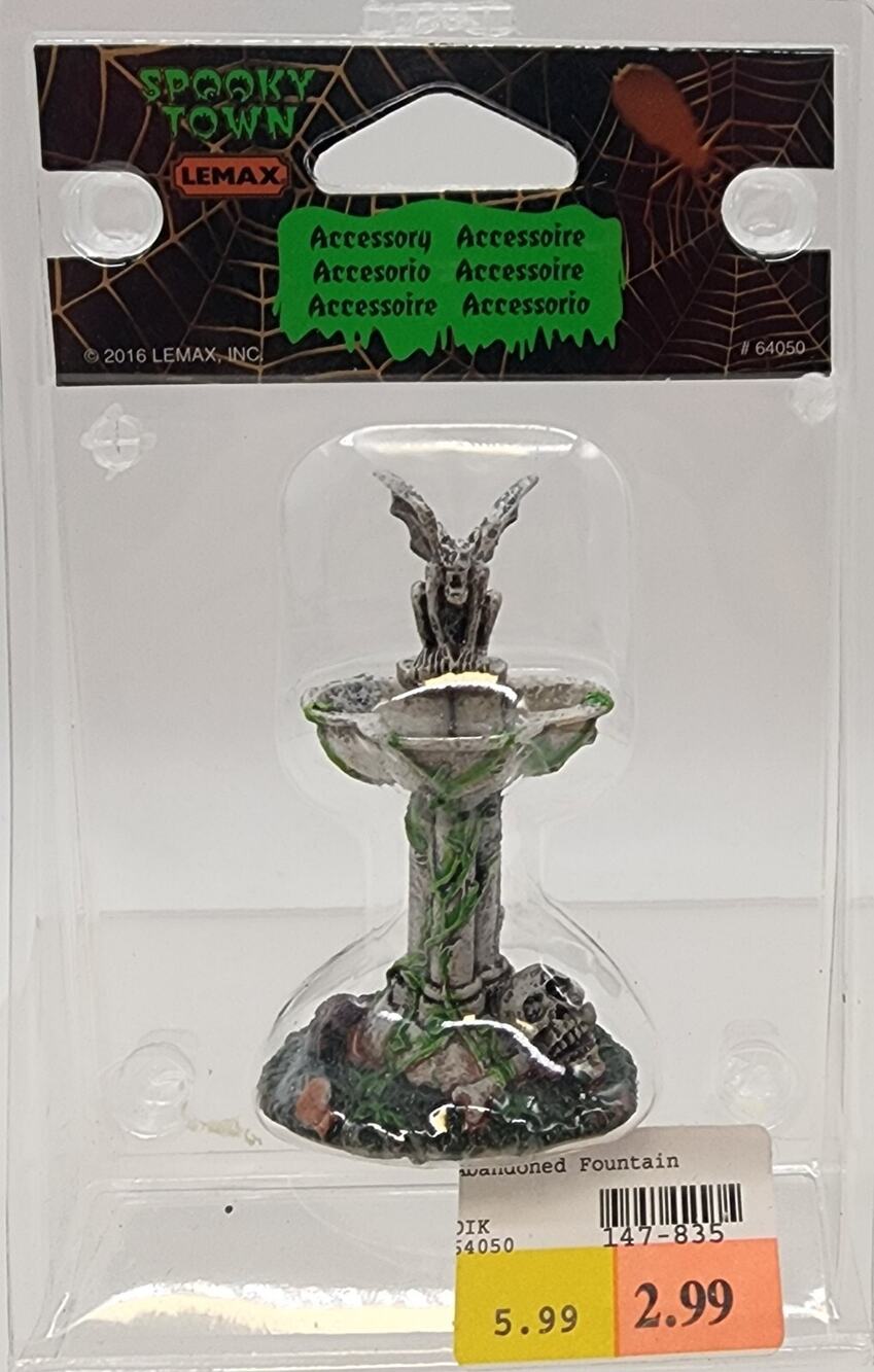 Lemax Spooky Town 2016 #64050 ABANDONED FOUNTAIN Accessories Halloween